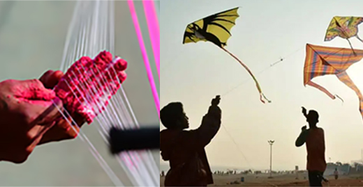 Flying kite-glass coated strings ban 